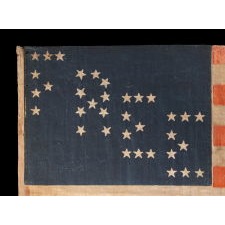 35 STARS ARRANGED TO SPELL THE WORD "FREE", AN EXTREMELY RARE FLAG MADE FOR THE 1864 PRESIDENTIAL CAMPAIGN, WITH A RESOUNDING PRO-UNION / ANTI-SLAVERY SENTIMENT