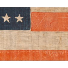 35 STARS ARRANGED TO SPELL THE WORD "FREE", AN EXTREMELY RARE FLAG MADE FOR THE 1864 PRESIDENTIAL CAMPAIGN, WITH A RESOUNDING PRO-UNION / ANTI-SLAVERY SENTIMENT