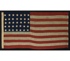 35 STARS, CIVIL WAR PERIOD, WEST VIRGINIA STATEHOOD, 1863-1865, AN UNUSUALLY SMALL SIZE FOR THE PERIOD