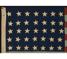 35 STARS, CIVIL WAR PERIOD, WEST VIRGINIA STATEHOOD, 1863-1865, AN UNUSUALLY SMALL SIZE FOR THE PERIOD