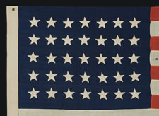 35 STARS, CIVIL WAR PERIOD, WEST VIRGINIA STATEHOOD, 1863-1865, AN UNUSUALLY SMALL SIZE FOR THE PERIOD