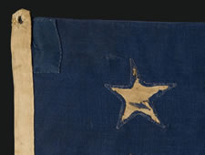 35 STARS, ENTIRELY HAND-SEWN AND WITH GREAT GRAPHIC FEATURES, CIVIL WAR PERIOD, WEST VIRGINIA STATEHOOD, 1863-1865: