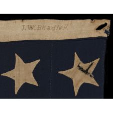 35 STARS, ENTIRELY HAND-SEWN AND WITH ATTRACTIVE EARLY FEATURES, CIVIL WAR PERIOD, WEST VIRGINIA STATEHOOD, 1863-1865, SIGNED "J.W. BRADLEY"