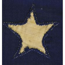 35 STARS, ENTIRELY HAND-SEWN AND WITH ATTRACTIVE EARLY FEATURES, CIVIL WAR PERIOD, WEST VIRGINIA STATEHOOD, 1863-1865, SIGNED "J.W. BRADLEY"