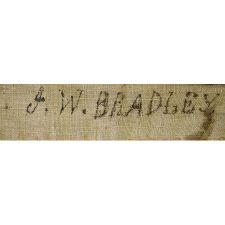 35 STARS, ENTIRELY HAND-SEWN AND WITH ATTRACTIVE EARLY FEATURES, CIVIL WAR PERIOD, WEST VIRGINIA STATEHOOD, 1863-1865, SIGNED "J.W. BRADLEY"