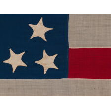 36 STAR ANTIQUE AMERICAN FLAG & MATCHING 6 STAR HOMEWARD BOUND PENNANT, (NEVADA STATEHOOD), 1864-1867; EXHIBITED AT THE MUSEUM OF THE AMERICAN REVOLUTION FROM JUNE – SEPTEMBER, 2021