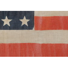 36 STAR ANTIQUE AMERICAN PARADE FLAG OF THE CIVIL WAR ERA, IN AN ESPECIALLY LARGE SCALE AND WITH BOLD COLOR, 1864-67, NEVADA STATEHOOD: