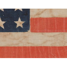 36 STAR ANTIQUE AMERICAN PARADE FLAG OF THE CIVIL WAR ERA, IN AN ESPECIALLY LARGE SCALE AND WITH BOLD COLOR, 1864-67, NEVADA STATEHOOD