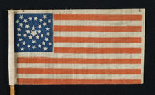 36 STARS, 1864-1867, CIVIL WAR ERA, RARE "GREAT STAR-IN-A-WREATH" DESIGN, ONE OF THE BEST IN ALL OF FLAG COLLECTING