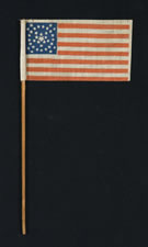 36 STARS, 1864-1867, CIVIL WAR ERA, RARE "GREAT STAR-IN-A-WREATH" DESIGN, ONE OF THE BEST IN ALL OF FLAG COLLECTING