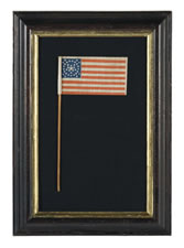 36 STARS, 1864-1867, CIVIL WAR ERA, RARE "GREAT STAR-IN-A-WREATH" DESIGN, ONE OF THE BEST IN ALL OF FLAG COLLECTING