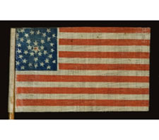 36 STARS, 1864-1867, CIVIL WAR ERA, RARE "GREAT STAR-IN-A-WREATH" DESIGN, ONE OF THE BEST IN ALL OF FLAG COLLECTING