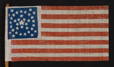 36 STARS, 1864-1867, CIVIL WAR ERA, RARE "GREAT STAR-IN-A-WREATH" DESIGN, ONE OF THE BEST IN ALL OF FLAG COLLECTING