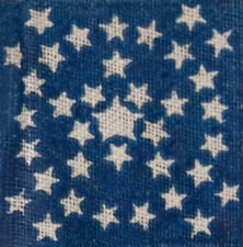 36 STARS, 1864-1867, CIVIL WAR ERA, RARE "GREAT STAR-IN-A-WREATH" DESIGN, ONE OF THE BEST IN ALL OF FLAG COLLECTING