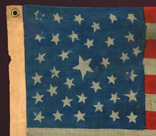 36 STARS, 1864-1867, CIVIL WAR, RANDOM STAR PATTERN, THE ONLY KNOWN EXAMPLE