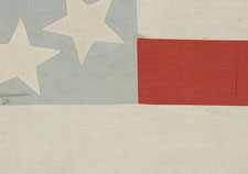 36 STARS, 1864-67, CIVIL WAR ERA, WHIMSICAL STAR PLACEMENT ON A FADED BLUE CANTON