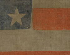 36 STARS, 1864-67, A LARGE SCALE, CIVIL WAR ERA PARADE FLAG WITH ATTRACTIVE WEAR