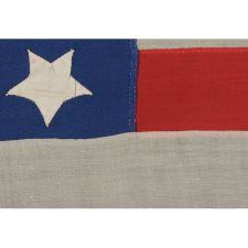 36 STARS ON A BRIGHT BLUE CANTON, CIVIL WAR ERA, 1864-1867, NEVADA STATEHOOD, A GREAT FOLK EXAMPLE