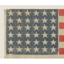 36 STARS ON A CIVIL WAR ERA PARADE FLAG, 1864-67, NEVADA STATEHOOD