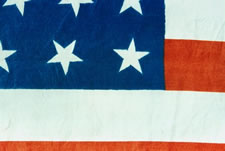 38 STAR AMERICAN PARADE FLAG, SILK, SCATTERED STAR POSITIONING