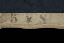 38 STARS IN A NOTCHED CONFIGURATION, ENTIRELY HAND-SEWN, MADE BY WILLIAM J. POWELL IN NEW YORK CITY BETWEEN 1881 AND 1885, (COLORADO STATEHOOD)