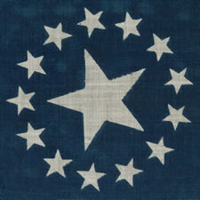 38 STARS IN A VERY RARE CIRCLE-IN-A-SQUARE MEDALLION WITH A HUGE CENTER STAR, MADE FOR THE 1876 CENTENNIAL CELEBRATION