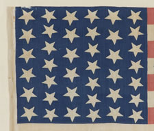 39 STAR PARADE FLAG, MADE FOR THE 1880 PRESIDENTIAL CAMPAIGN OF GARFIELD AND ARTHUR