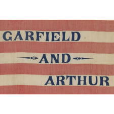 39 STAR PARADE FLAG, MADE FOR THE 1880 PRESIDENTIAL CAMPAIGN OF GARFIELD AND ARTHUR