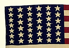 39 STARS, ELONGATED FORM with 2 SIZES OF STARS, NEVER OFFICIAL, 1875-76