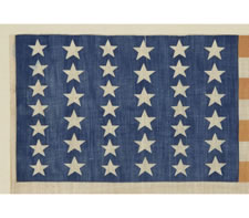 39 STARS, ELONGATED FORM WITH TWO SIZES OF STARS, NEVER AN OFFICIAL STAR COUNT, 1875-76