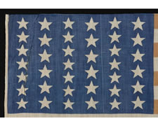 39 STARS, ELONGATED FORM WITH TWO SIZES OF STARS, NEVER AN OFFICIAL STAR COUNT, 1876