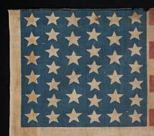 39 STARS IN TWO SIZES, ALTERNATING FROM ONE COLUMN TO THE NEXT, NEVER AN OFFICIAL STAR COUNT, 1875-76