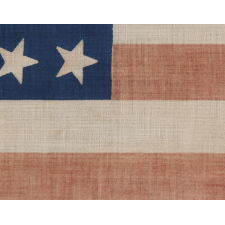 39 TILTED STARS ON AN ANTIQUE AMERICAN FLAG WITH A ROYAL BLUE CANTON, NEVER AN OFFICIAL STAR COUNT, 1876-1889