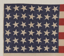 42 STARS, 1889-1890, AN UNOFFICIAL STAR COUNT, WASHINGTON STATEHOOD, SCATTERED STAR POSITIONING