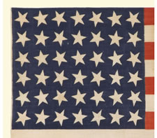 42 STARS, 1889-1890, AN UNOFFICIAL STAR COUNT, WASHINGTON STATEHOOD, SCATTERED STAR POSITIONING