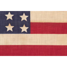 42 STARS ON AN ANTIQUE AMERICAN FLAG WITH A WAVE CONFIGURATION OF LINEAL COLUMNS, AN UNOFFICIAL STAR COUNT THAT REFLECTS THE ADDITION OF WASHINGTON STATE, MONTANA, AND THE DAKOTAS, circa 1889-1890