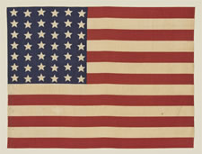 42 STARS, NEVER AN OFFICIAL STAR COUNT, 1889-1890, WASHINGTON STATEHOOD, WAVE CONFIGURATION: