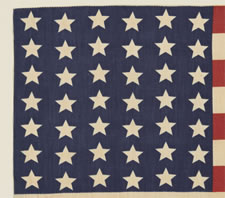 42 STARS, NEVER AN OFFICIAL STAR COUNT, 1889-1890, WASHINGTON STATEHOOD, WAVE CONFIGURATION: