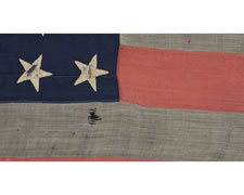 42 STARS, AN UNOFFICIAL STAR COUNT, 1889-1890, POSSIBLY A U.S. CAVALRY STANDARD, INTERESTING TALL AND NARROW FORMAT, WASHINGTON STATEHOOD