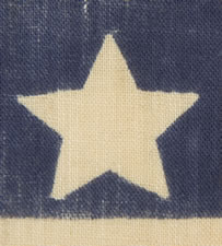 42 STARS IN A WAVE CONFIGURATION OF LINEAL COLUMNS, NEVER AN OFFICIAL STAR COUNT, 1889-1890, WASHINGTON STATEHOOD