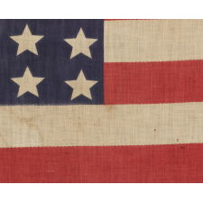 42 STARS IN A WAVE CONFIGURATION ON AN ANTIQUE AMERICAN FLAG, NEVER AN OFFICIAL STAR COUNT, 1889-1890, WASHINGTON STATEHOOD