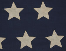 44 STARS ARRANGED IN ZIGZAGING OFFSET ROWS, MARKED "NAVY" GRADE, WYOMING STATEHOOD, 1890-1896