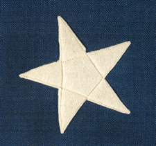 44 STARS CONFIGURED INTO THE LETTERS "U.S.", PATENTED IN 1890 BY W.R. WASHBURN, ONE OF ONLY FOUR KNOWN SURVIVING EXAMPLES AND ONE OF THE BOLDEST DESIGNS KNOWN TO EXIST IN EARLY FLAGS