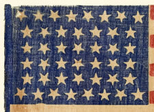 44 STARS, WYOMING STATEHOOD, 1890-1896, HOURGLASS PATTERN, BLUE ALONG HOIST