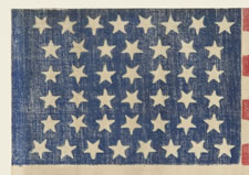 44 STARS, WYOMING STATEHOOD, 1890-1896, HOURGLASS PATTERN