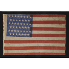 45 STAR AMERICAN PARADE FLAG WITH INTERESTING FEATURES, 1896-1907, UTAH STATEHOOD, SPANISH-AMERICAN WAR-ERA