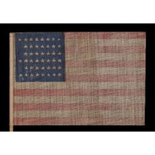 45 STAR ANTIQUE AMERICAN PARADE FLAG WITH ITS STARS ARRANGED IN A NOTCHED PATTERN, 1896-1908, UTAH STATEHOOD