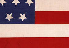 45 STAR PARADE FLAG with UPSIDE-DOWN STARS, SPANISH-AMERICAN WAR-ERA, 1896-1907