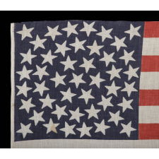 45 STARS ON AN ANTIQUE AMERICAN PARADE FLAG WITH A MEDALLION CONFIGURATION A RARE FEATURE IN THIS PERIOD, 1896-1908, UTAH STATEHOOD