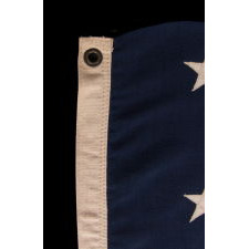 45 STARS ON AN ANTIQUE AMERICAN FLAG MADE BETWEEN 1896-1907, SPANISH-AMERICAN WAR ERA, REFLECTS UTAH STATEHOOD